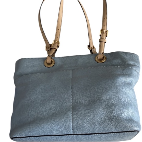 Michael KORS Pebble Leather LIGHT BLUE  Gold Hardware TOTE SHOULDER PURSE BAG - Picture 1 of 6
